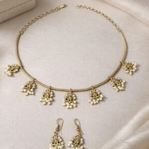Traditional Gold-Tone Attigai Guttapusalu Choker Necklace Set