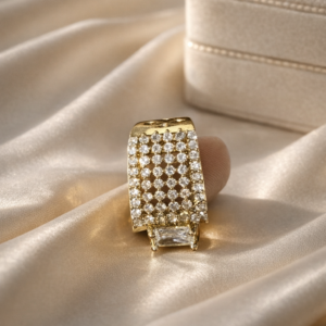 Elegant Cubic Zirconia Studded Statement Ring