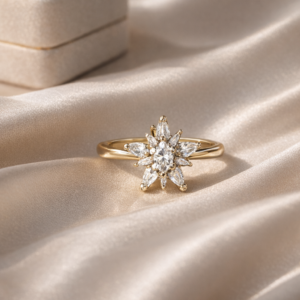 Gold-Tone Crystal Cluster Statement Ring