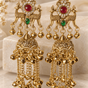 Heritage Deer Motif Jhumka Earrings