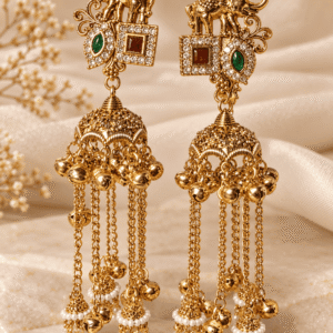 Royal Elephant Motif Jhumka Earrings