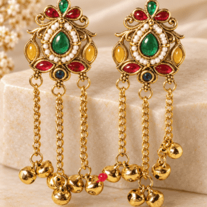 Multicolour Meenakari-Style Jhumka Earrings